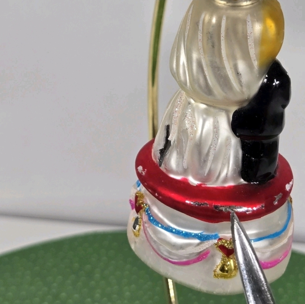 VTG‎ Wedding Bride Groom Couple Glass Christmas Tree Ornament Gift  Hand Painted - Picture 11 of 11